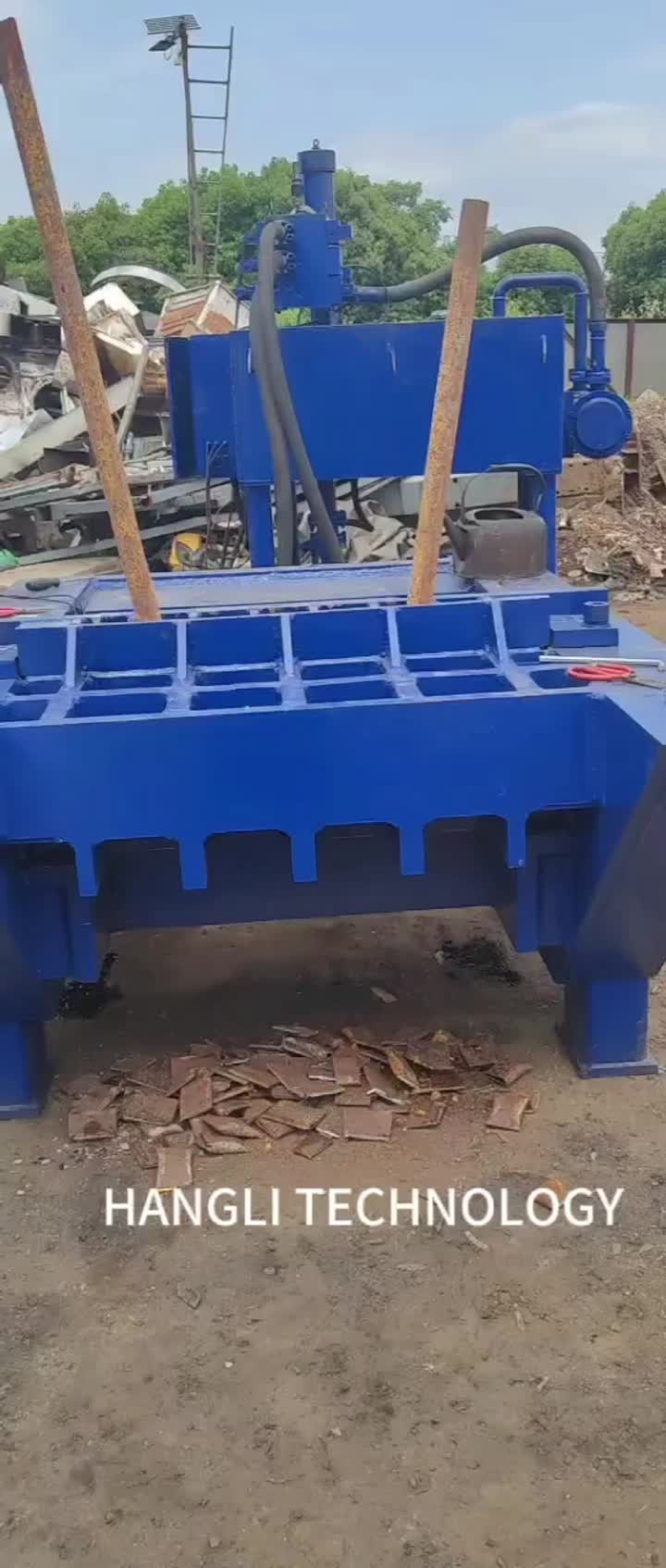 scrap steel pipe flattening and shearing machine